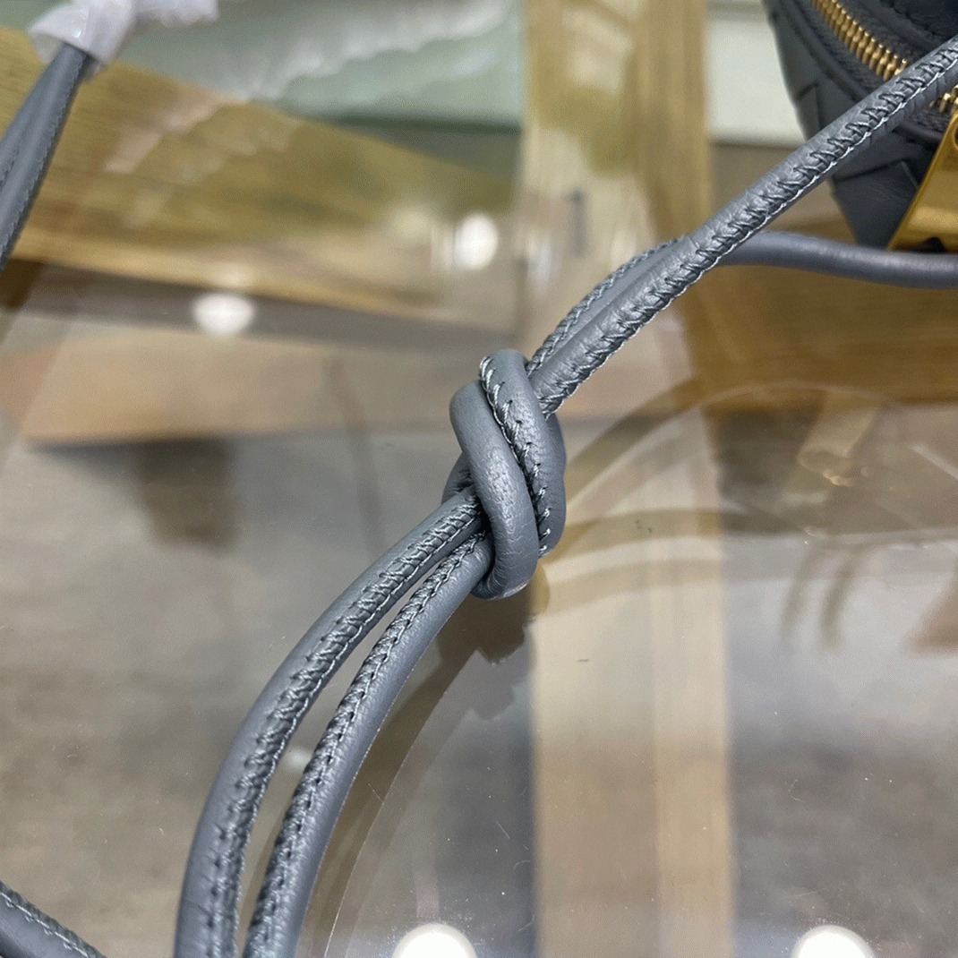 Fake Bottega Veneta Loop Mini Bag Grey
