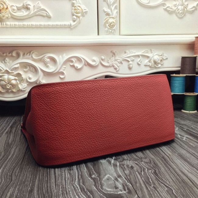 Large red fake Hermes Jypsiere 34cm handbag