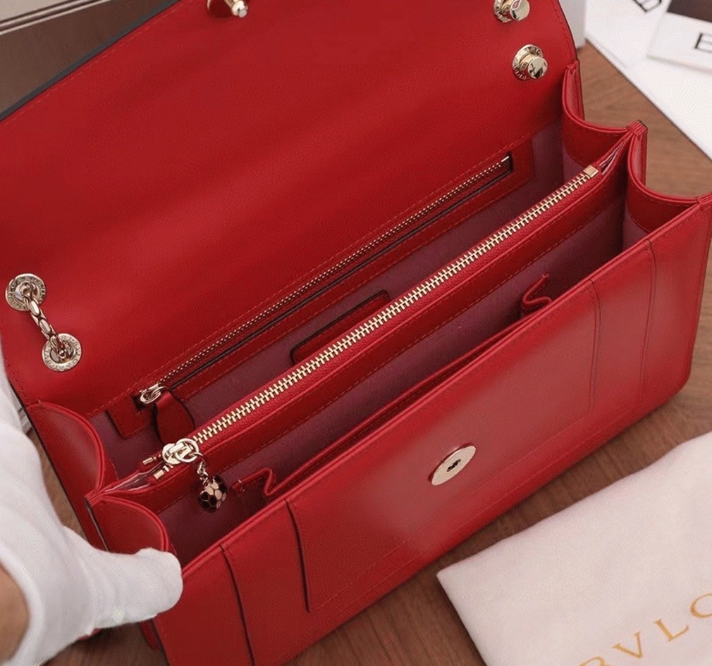 Replica Bvlgari Serpenti Forever Large Shoulder Bag Red Calfskin