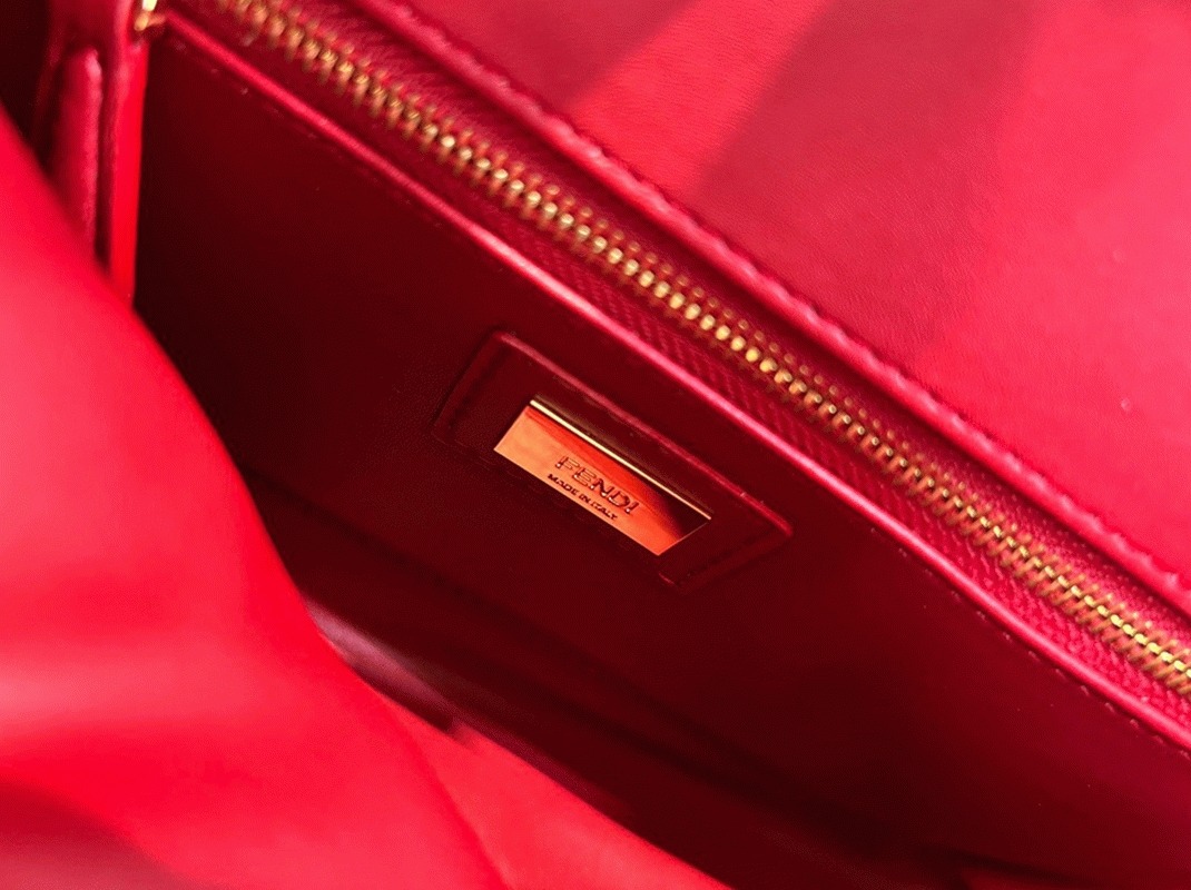 Top Quality Knockoff Fendi Peekaboo Mini Bag In Red Nappa Leather