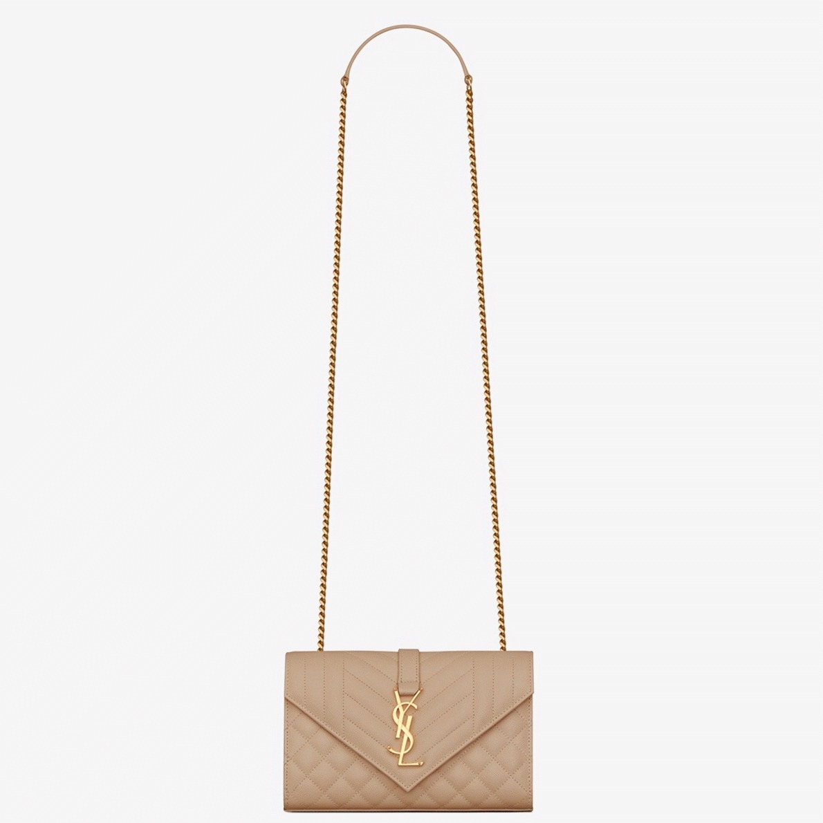 Fake Saint Laurent Envelope Small Bag Beige