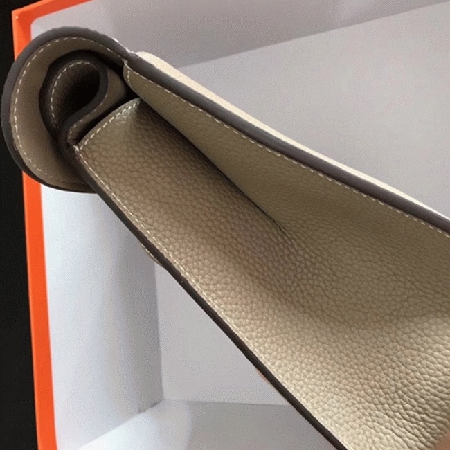 Grey AAA Replica Hermes Halzan Elegant Leather Tote