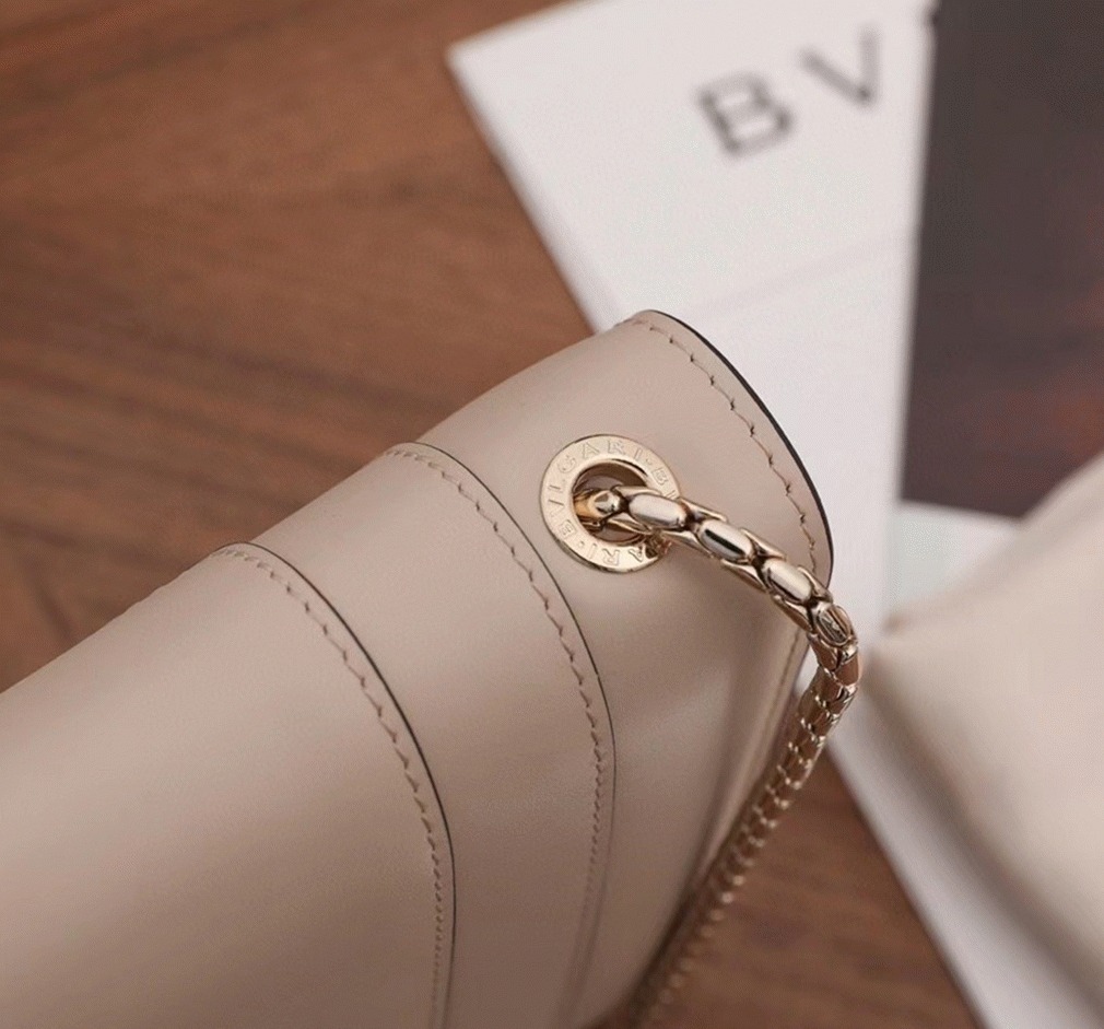 Fake Bvlgari Serpenti Forever Small Crossbody Bag Beige Leather