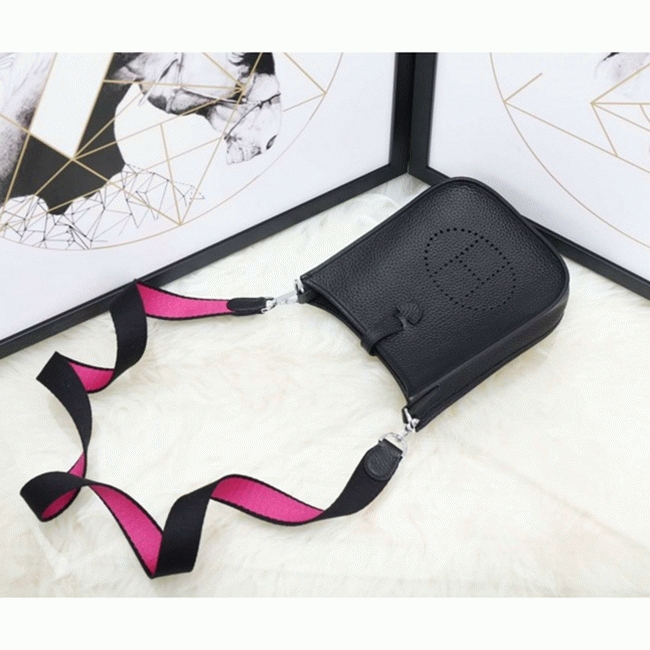 Black Evelyne II TPM Knockoff Hermes Messenger Shoulder Bag