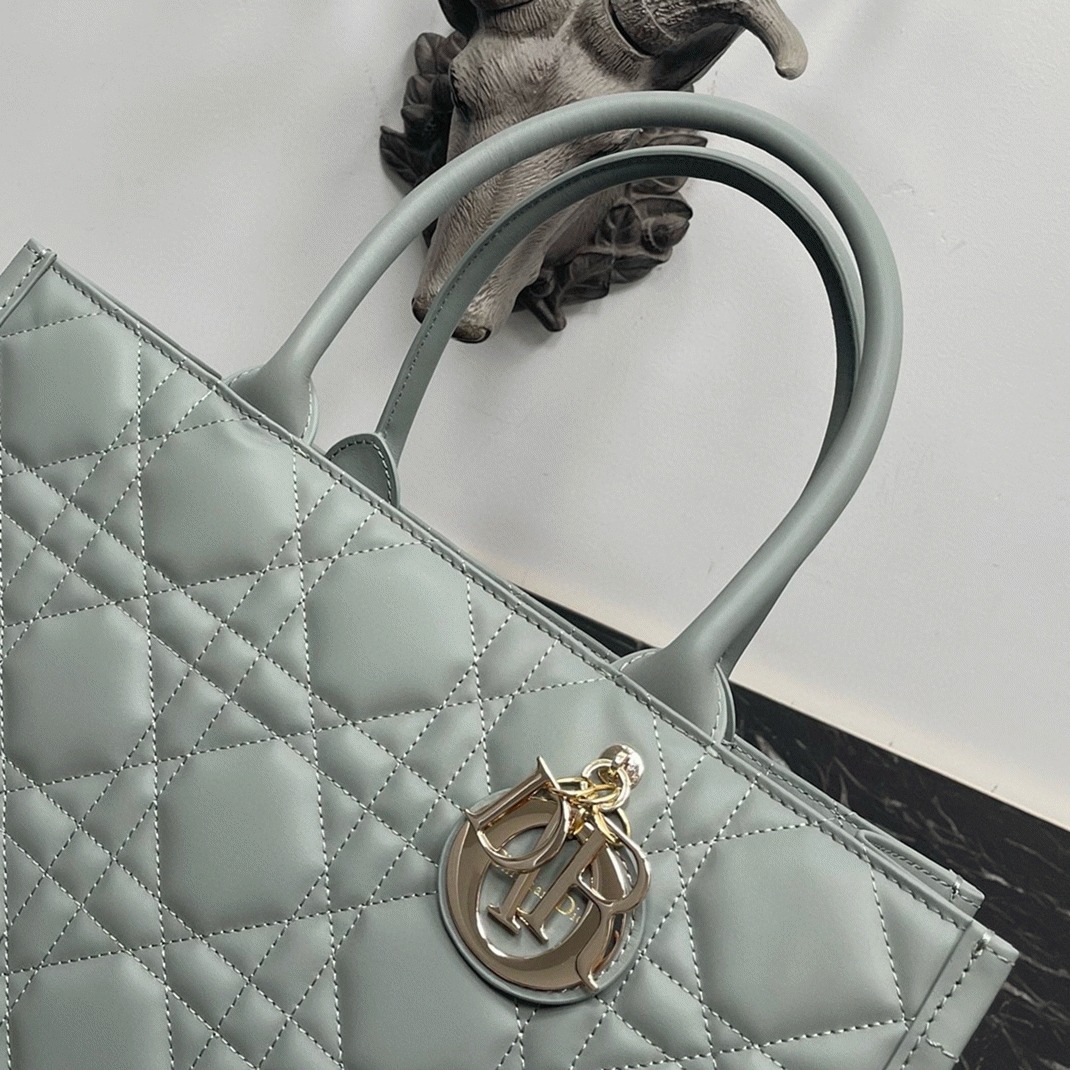 Dior Medium Book Tote Bag Replica with Strap in Grey
