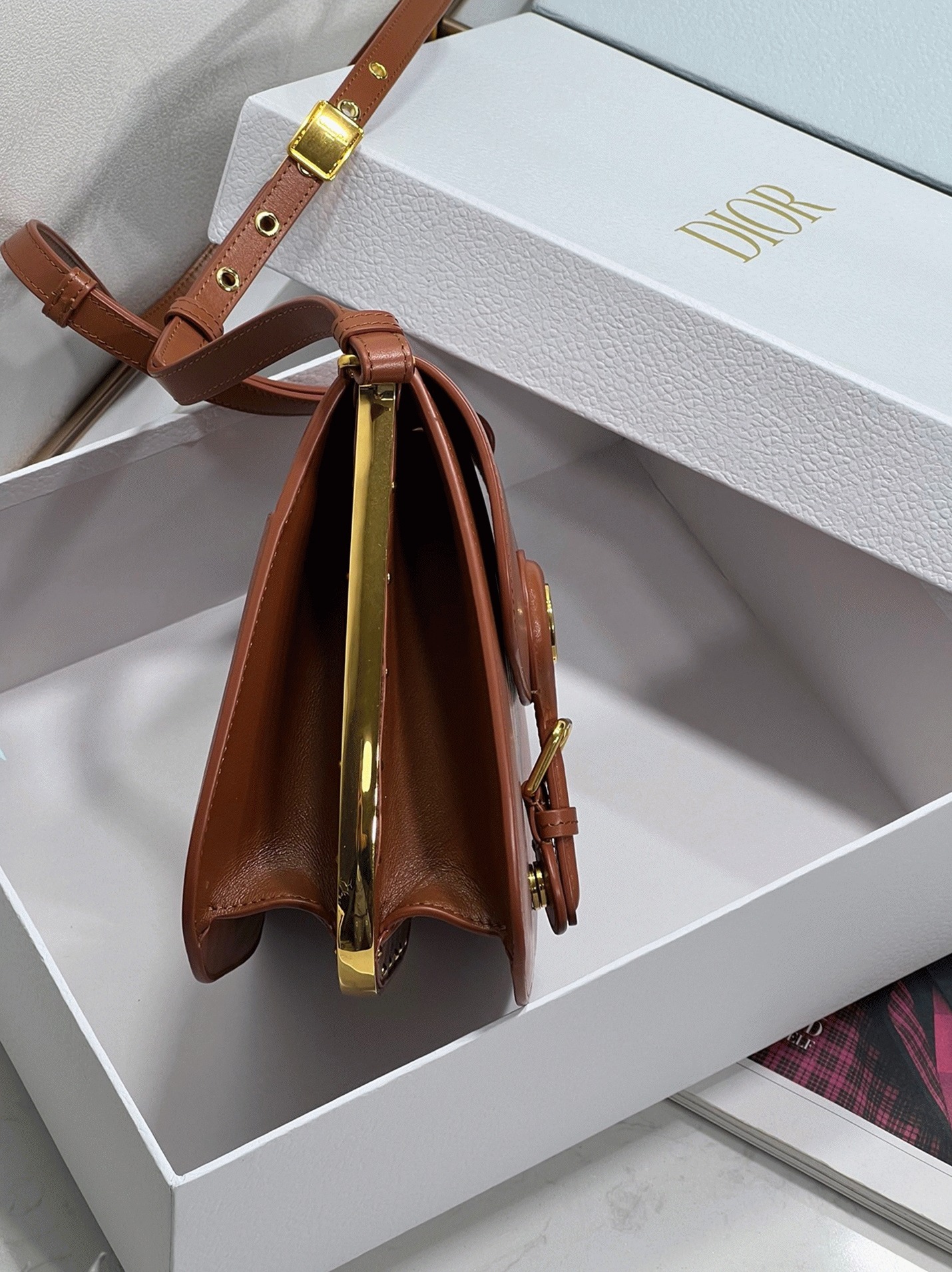 Dior Bobby Frame Bag Knockoff in Brown