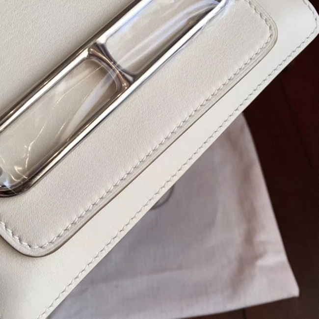 Ivory cheap replica Hermes Mini Sac Roulis handbag