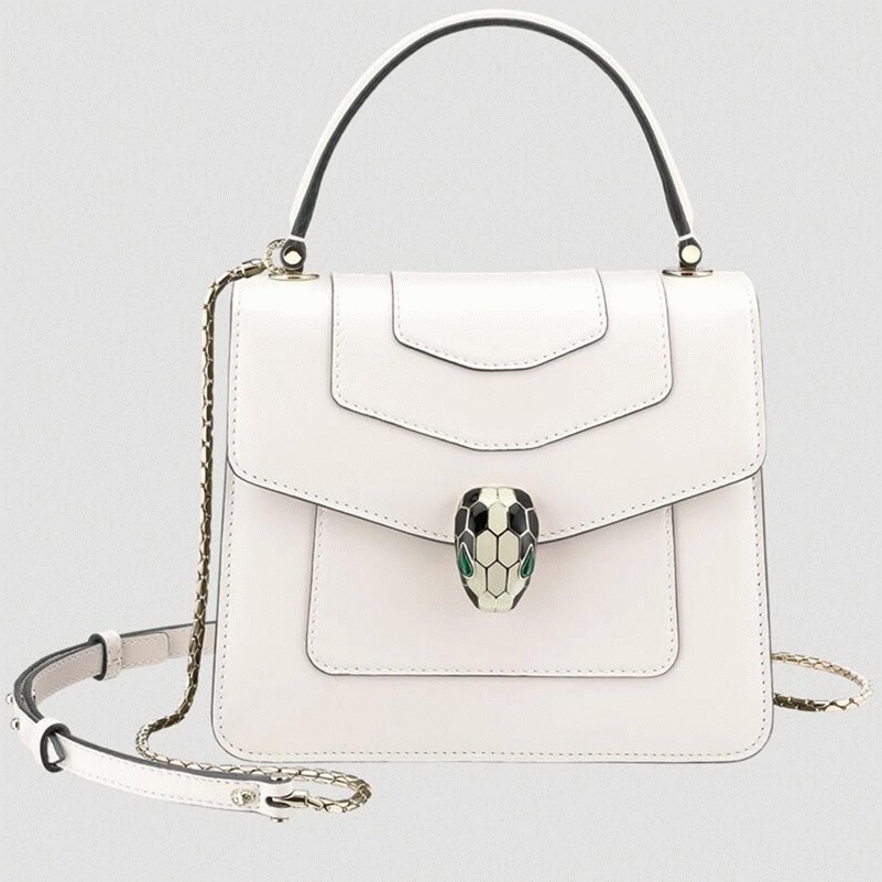Fake Bvlgari Serpenti Forever Small Bag White Calfskin
