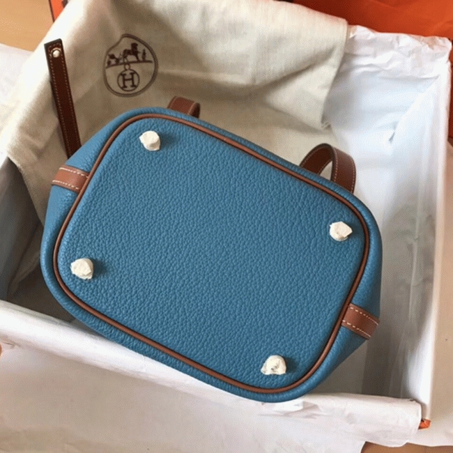 Blue jean 1:1 replica Hermes bicolor Picotin Lock 22cm handbag