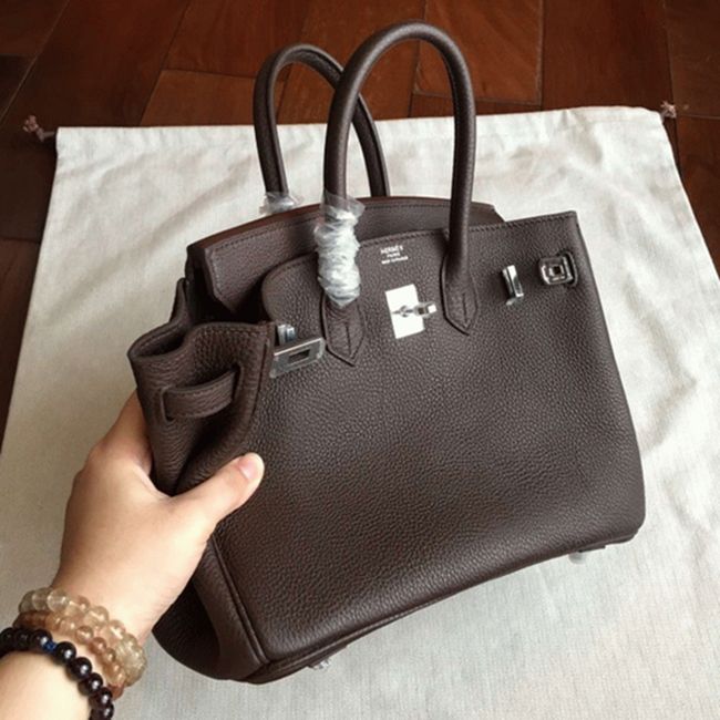 Hermes Birkin 25cm Handmade Knockoff Bag in Café Shade