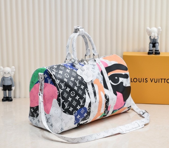 LV J Hope X Keepall Bandoulière 45 Multicolor In Two Eyes Patches