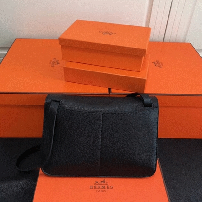 Black Replica Hermes Halzan Multi-Way Handbag