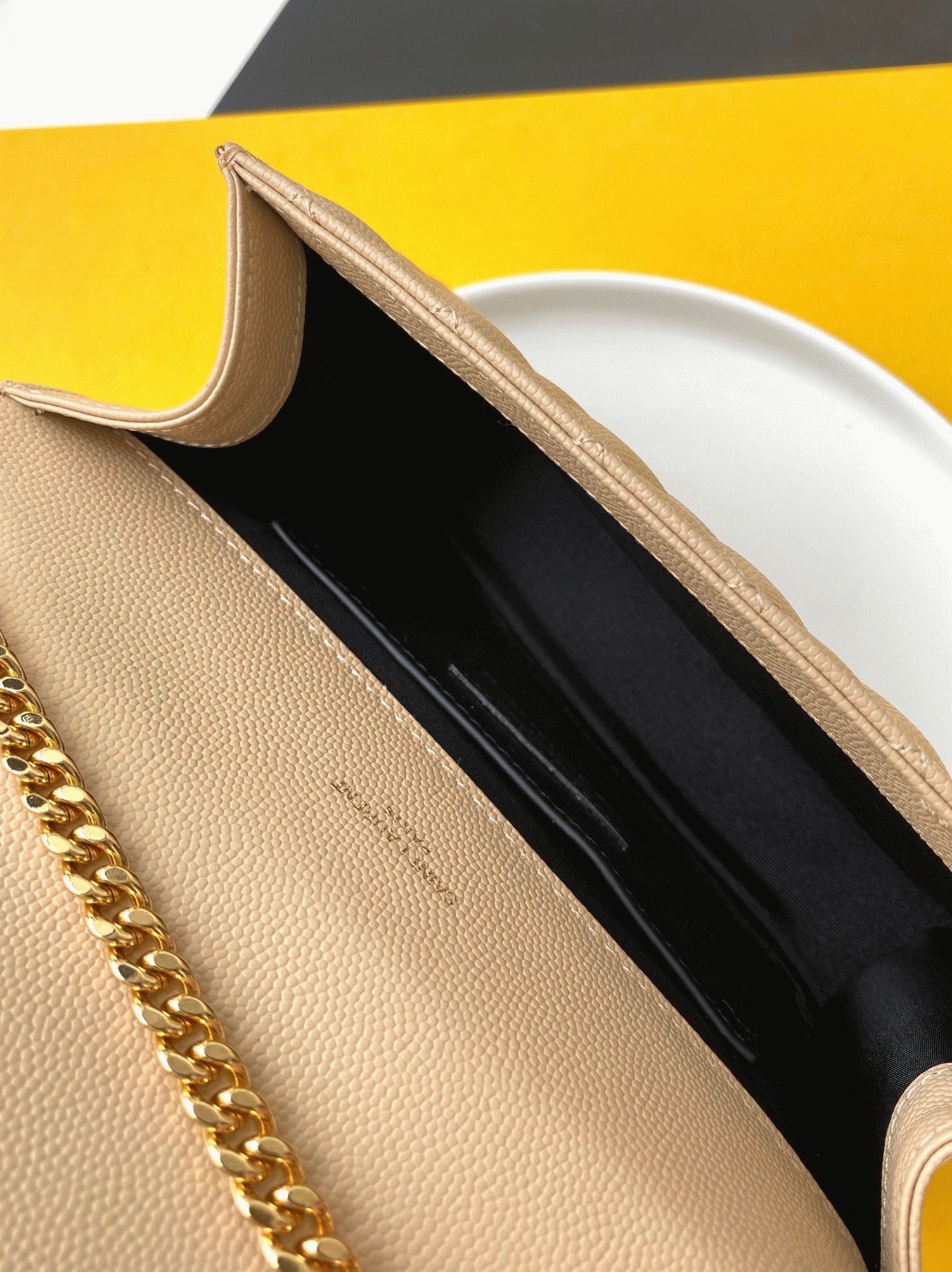 Fake Saint Laurent Envelope Small Bag Beige