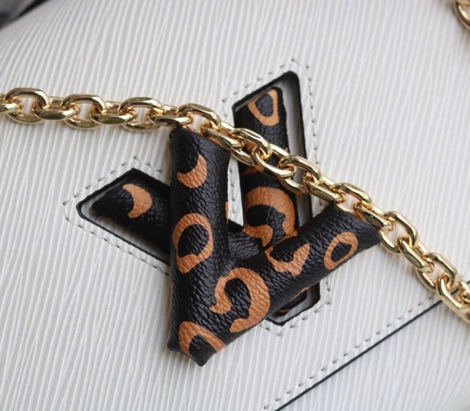 Louis Vuitton Epi Leather Jungle Edition Twist MM Bag In Optic White