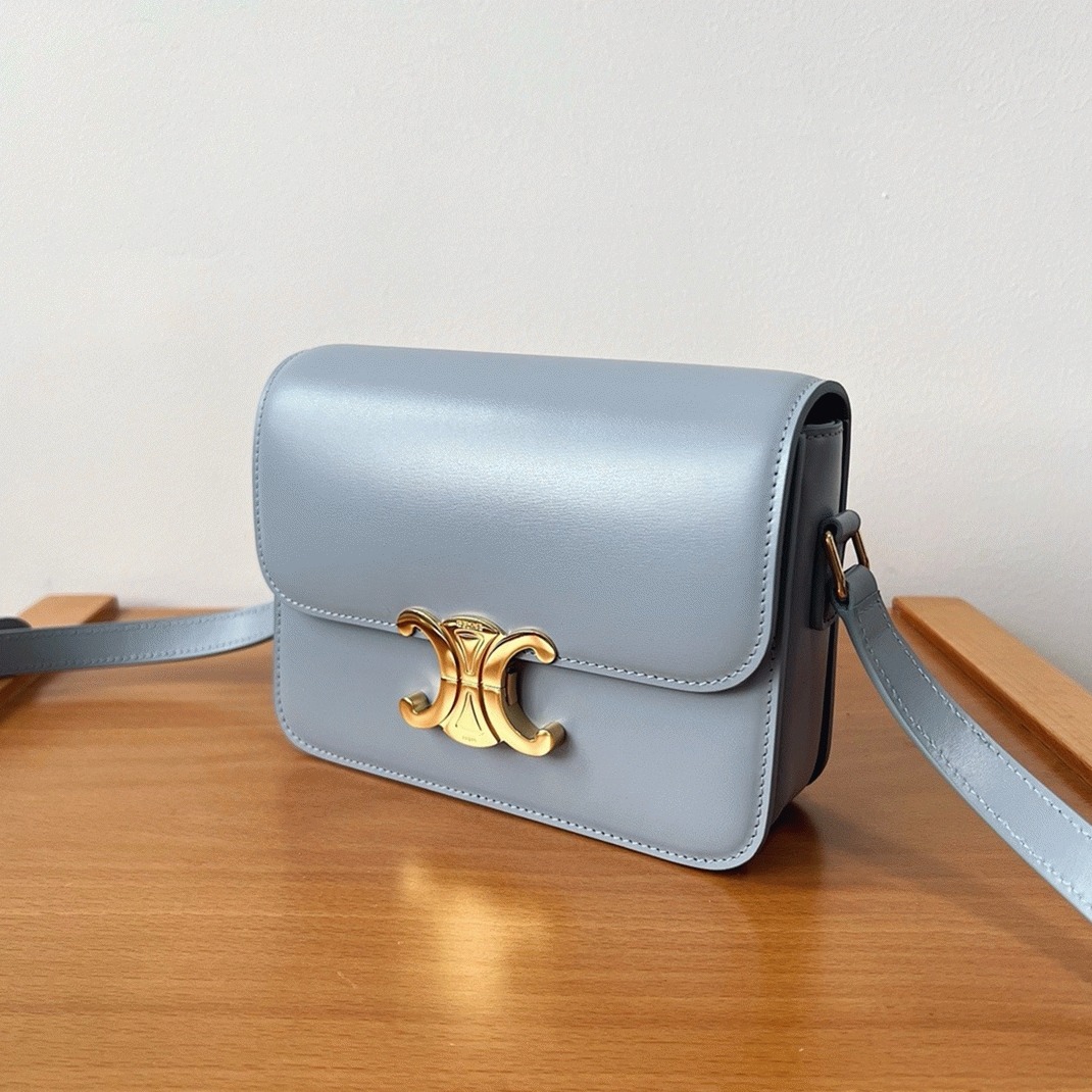 Top Quality Replica Celine Triomphe Teen Bag In Pale Blue