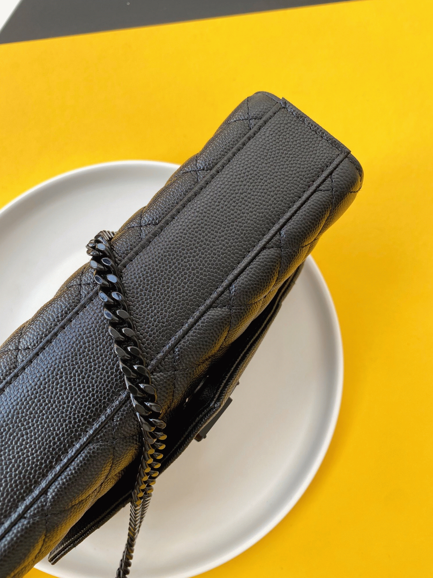 Replica Saint Laurent Envelope Small Black Bag with Black Hardware