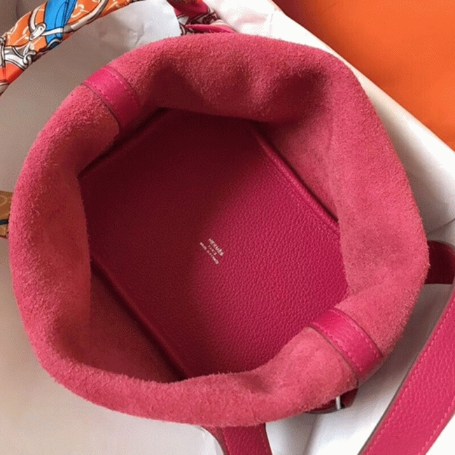Peach knockoff Hermes Picotin Lock 18cm handbag