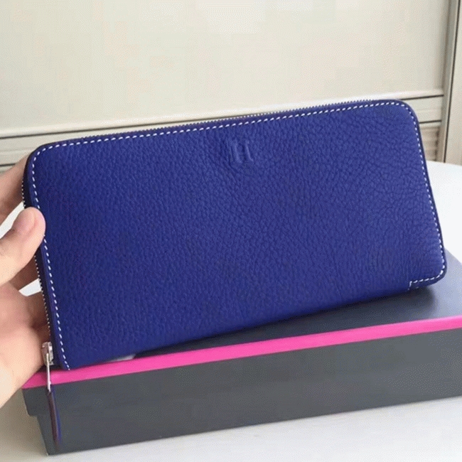 Blue Electric Top Replica Hermes Wallet Azap Zipped