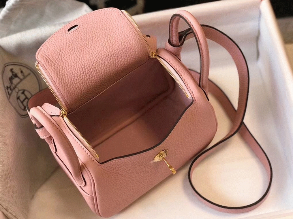 Top replica Hermes Lindy Mini handbag in pink