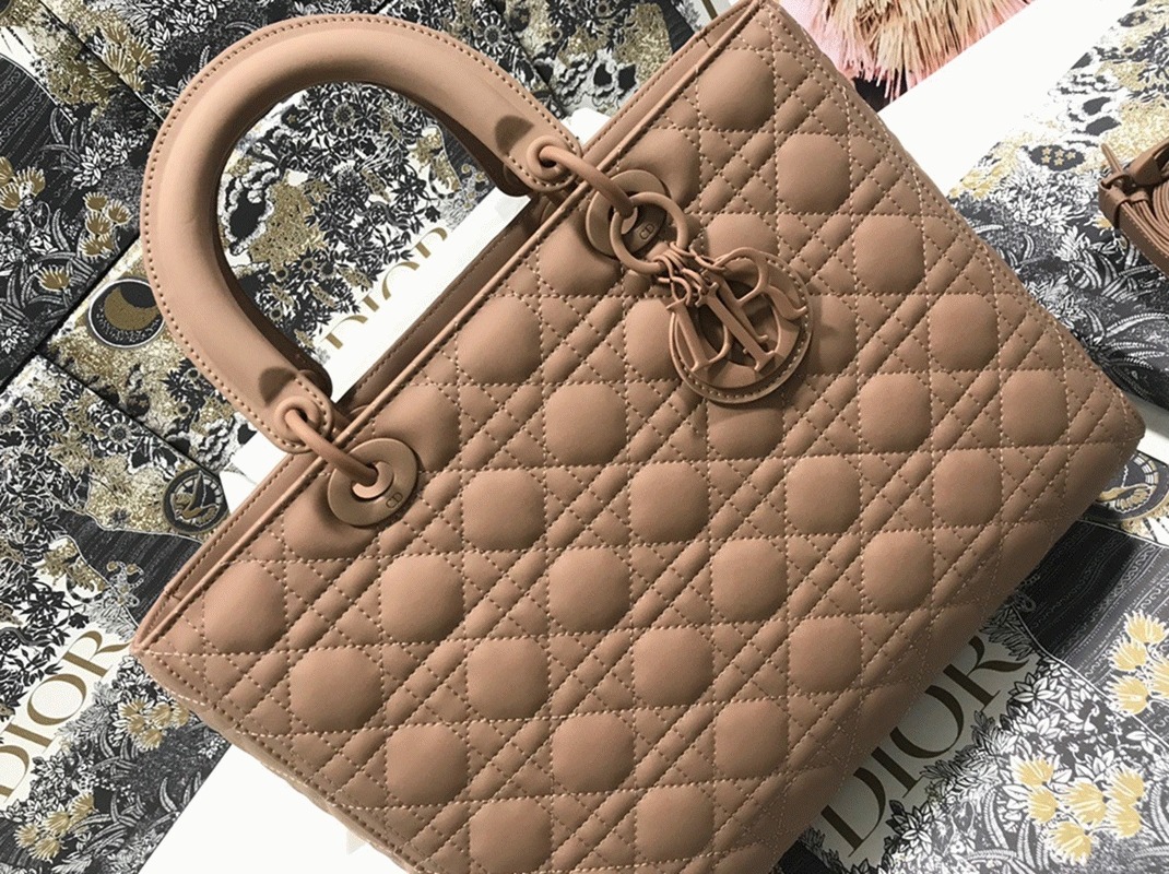 Dior Lady Dior Large Bag Knockoff in Blush