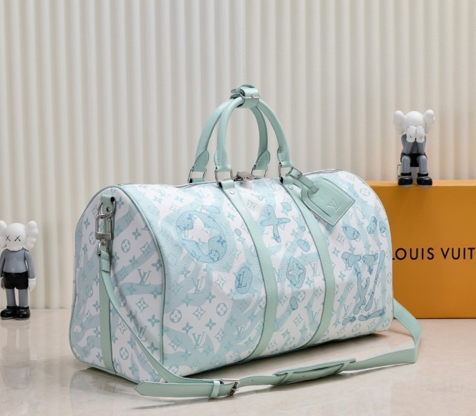 LV Keepall Bandouliere 50 In Crystal Blue