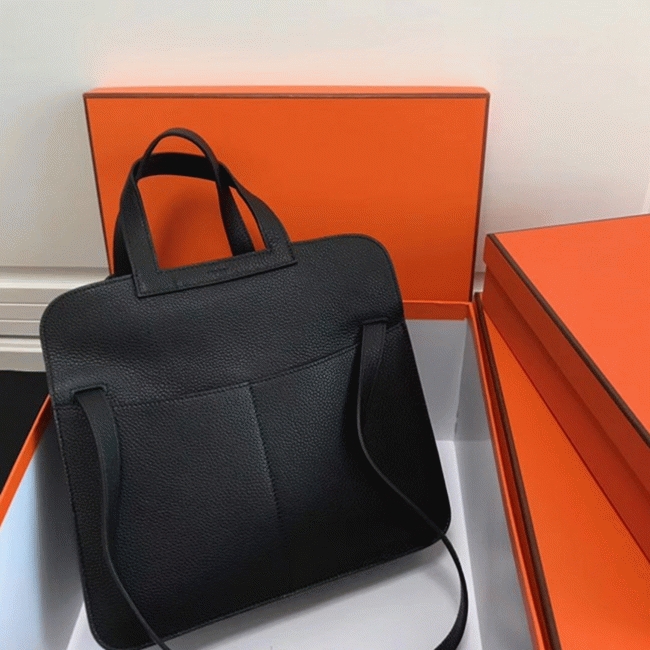 Black Replica Hermes Halzan Multi-Way Handbag