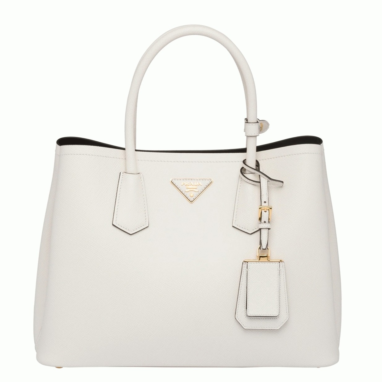 White Prada Double Medium Tote Bag Knockoff