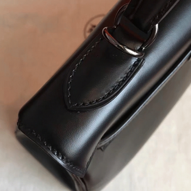 So Black Imitation Hermes Kelly Retourne 32cm French Style Bag