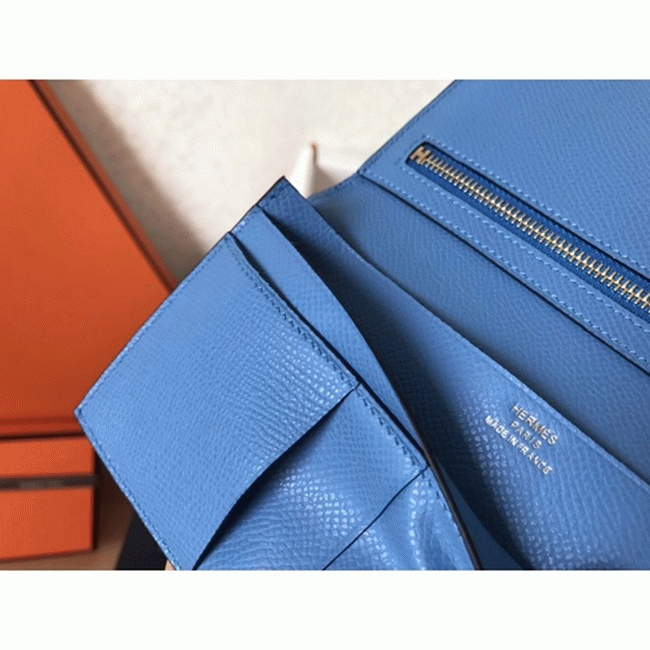 Blue Jean Epsom Replica Hermes Bearn Wallet