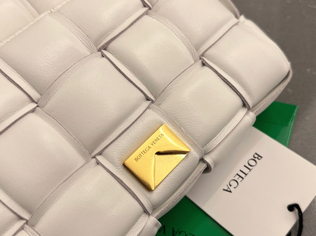 Fake Bottega Veneta Small Padded Cassette Bag White