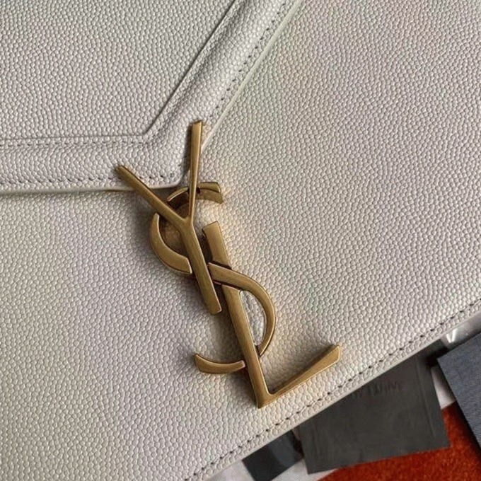 Fake Saint Laurent Cassandra Medium Chain Bag White