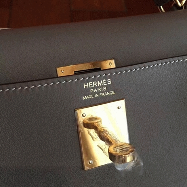 Etoupe Swift Copy Luxury Hermes Kelly Retourne 32cm Handbag