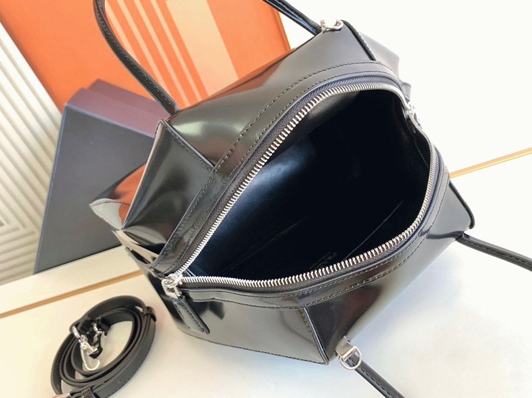 Prada Supernova Small Top Handle Bag Replica in Black Brushed