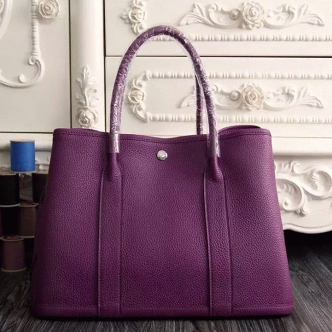 Purple Fake Hermes Garden Party 30cm Fashion Tote