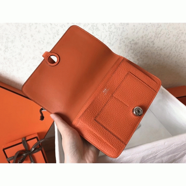 Jean orange fake Hermes Dogon duo wallet