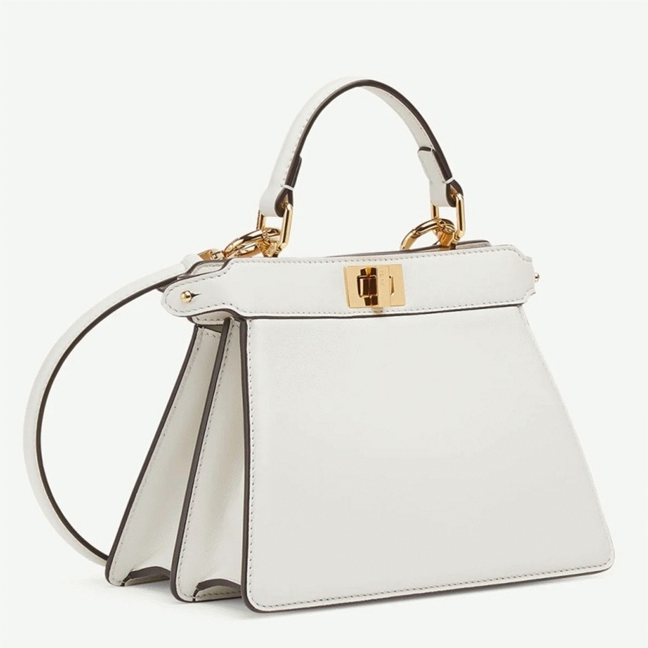 Top Quality Faux Fendi Peekaboo ISeeU Petite Bag In White Nappa Leather