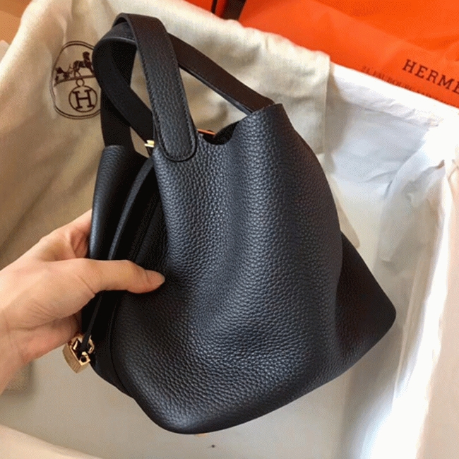 Black AAA replica Hermes Picotin Lock 22cm handbag