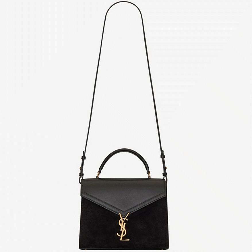 Replica Saint Laurent Cassandra Medium Bag Black Suede
