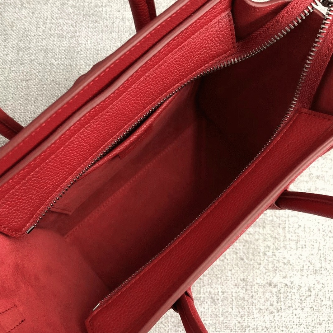Celine Nano Luggage Tote Bag Fake in Red