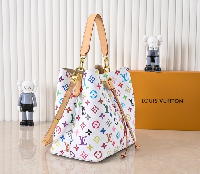 LV X TM Multicolored NeoNoe MM In White