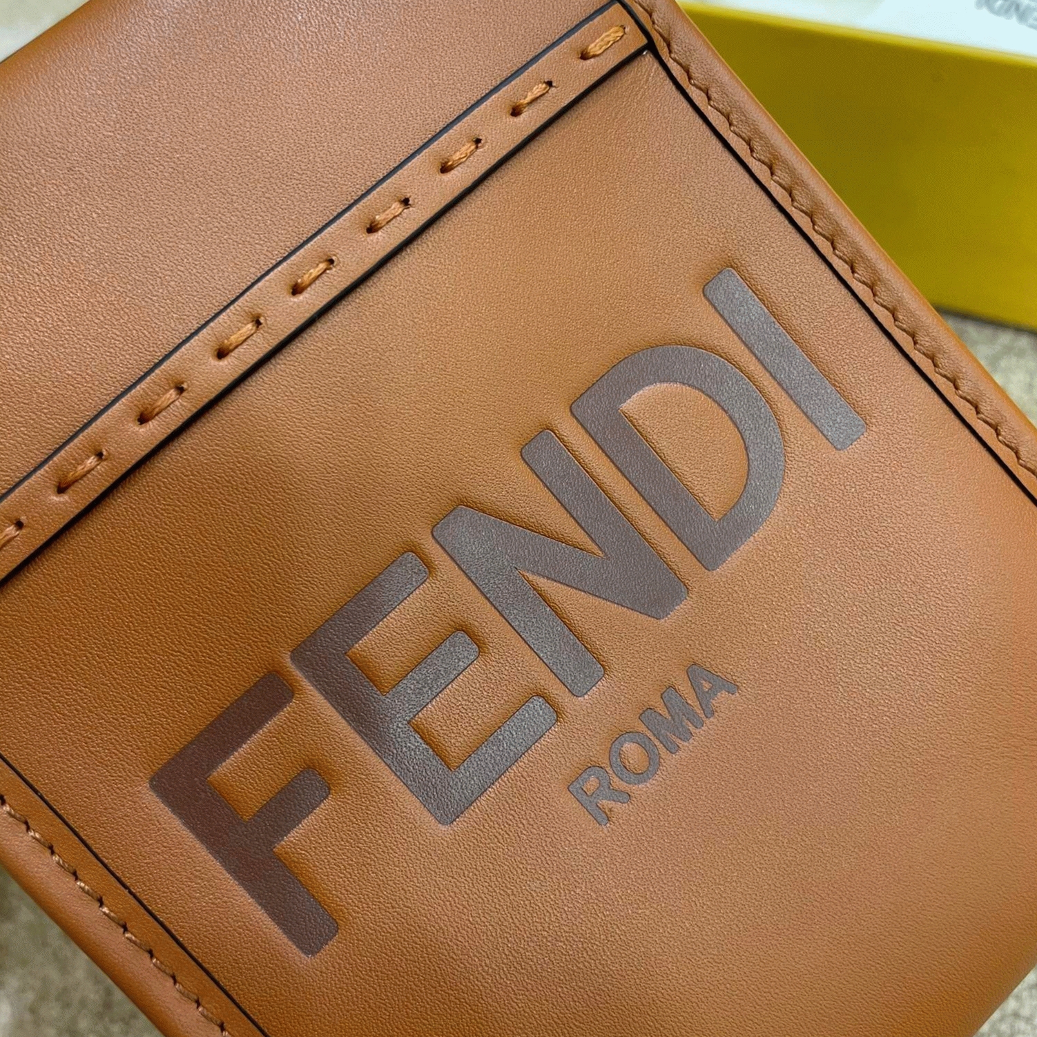 Top Quality Fake Fendi Mini Sunshine Shopper Bag In Brown Leather