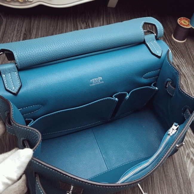 Blue jean knockoff Hermes Jypsiere 34cm handbag