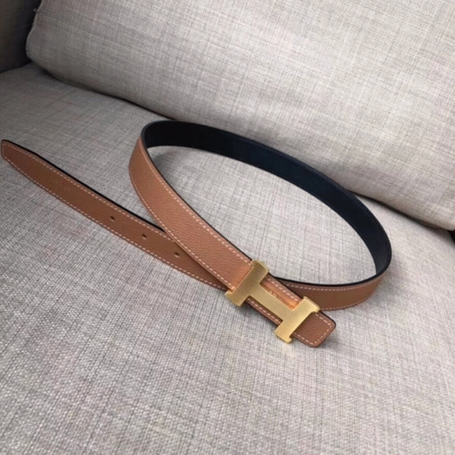 Brown epsom 1:1 replica Hermes Mini Constance belt buckle