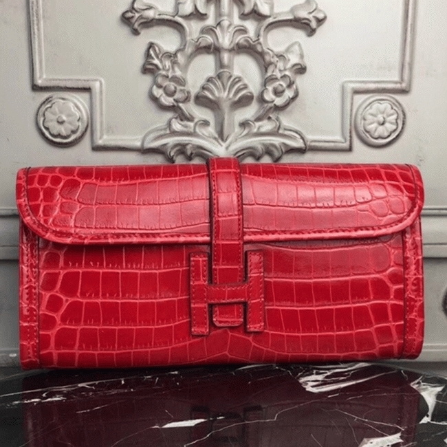 Red fake Hermes Jige Elan 29 clutch bag