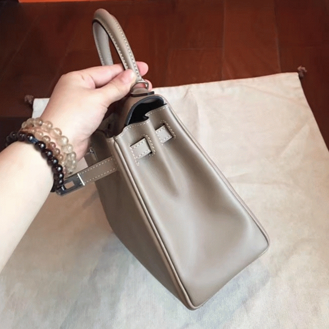 Grey Swift Knockoff Hermes Retourne Kelly 25cm Luxe Tote