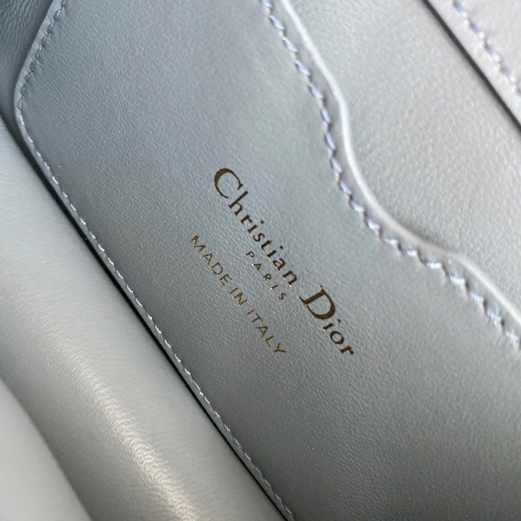 Dior 30 Montaigne Micro Bag Knockoff in Grey Box Calfskin