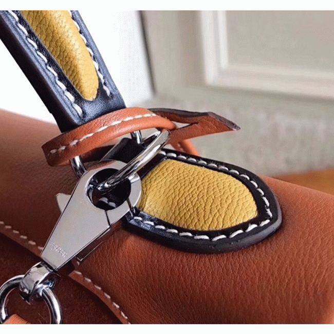 Brown Suede Fake Hermes Kelly 32cm Bag with Zigzag Handle