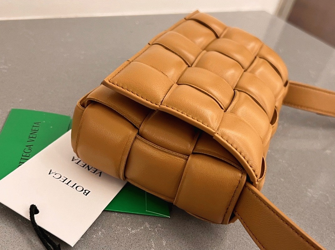 Faux Bottega Veneta Small Padded Cassette Bag Camel