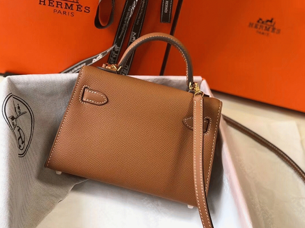 Hermes Kelly Mini II Bag Replica in Gold