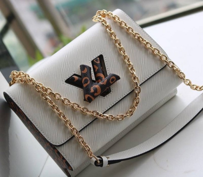Louis Vuitton Epi Leather Jungle Edition Twist MM Bag In Optic White
